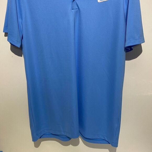 Nike Dri-Fit Men's Three Button Placket Standard Fit Blue Golf Polo Shirt Large - Picture 2 of 7